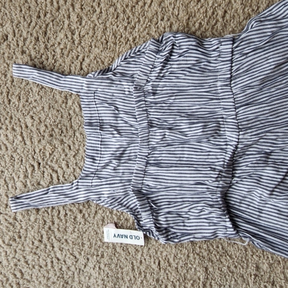 Old Navy Linen Striped Cotton Sleeveless Wide Leg Jumpsuit NWT SP - Picture 6 of 6